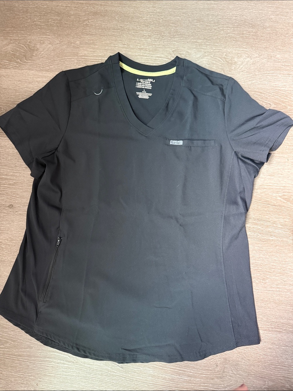 Landau Black Tuck in Scrub Top